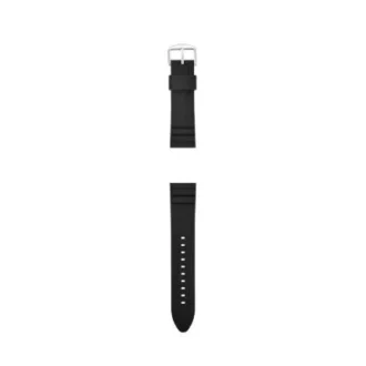 22mm Black Silicone Watch Strap