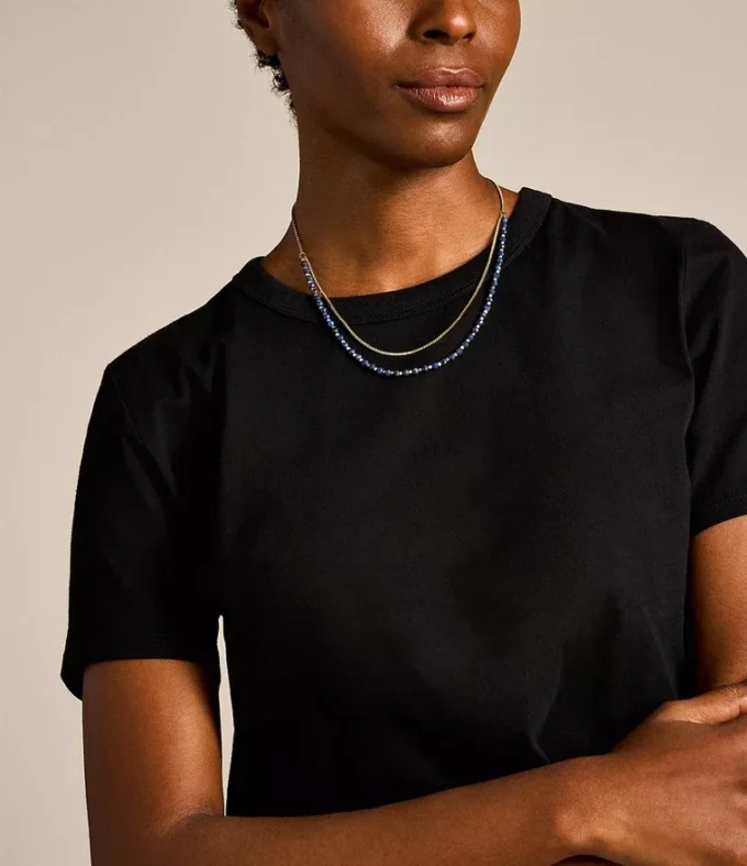 All Stacked Up Blue Lapis Beaded Necklace
