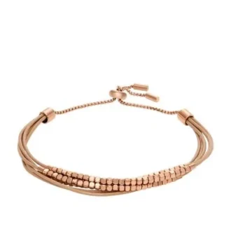 All Stacked Up Brown Leather Chain Bracelet All Stacked Up Brown Leather Chain Bracelet