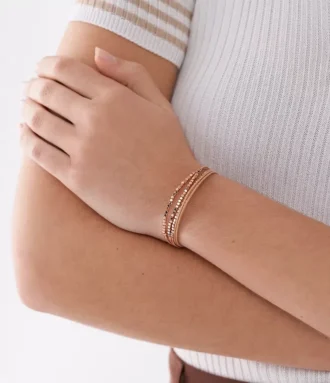 All Stacked Up Brown Leather Chain Bracelet All Stacked Up Brown Leather Chain Bracelet