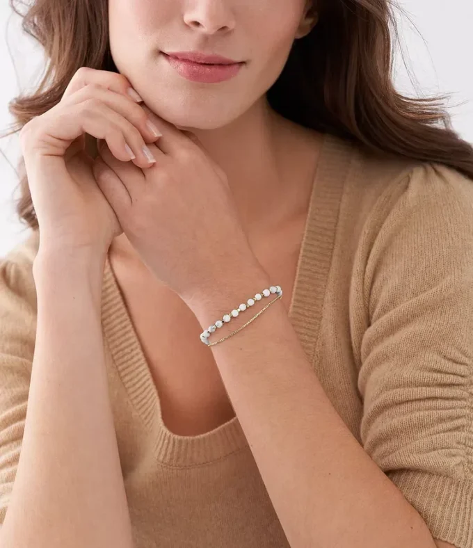 All Stacked Up Howlite Chain Beaded Bracelet