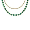 All Stacked Up Reconstituted Green Malachite Beaded Necklace