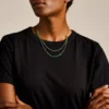 All Stacked Up Reconstituted Green Malachite Beaded Necklace