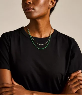 All Stacked Up Reconstituted Green Malachite Beaded Necklace All Stacked Up Reconstituted Green Malachite Beaded Necklace