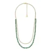 All Stacked Up Reconstituted Green Malachite Beaded Necklace