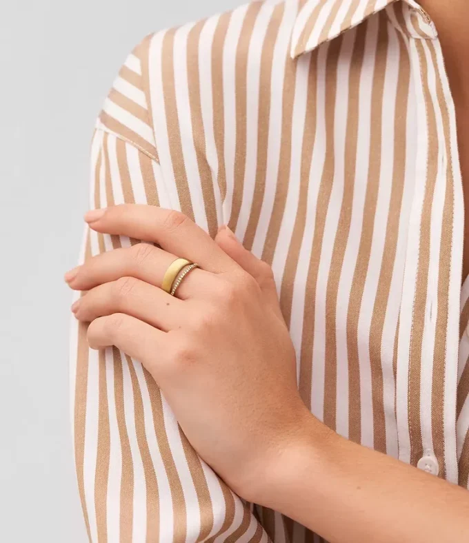 Archival Glitz Gold-Tone Stainless Steel Band Ring Archival Glitz Gold-Tone Stainless Steel Band Ring