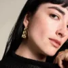 Arden Watch Links Gold-Tone Stainless Steel Drop Earrings Arden Watch Links Gold-Tone Stainless Steel Drop Earrings