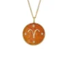 Aries Sutton Zodiac Gold-Tone Stainless Steel Red Carnelian Pendant Necklace Aries Sutton Zodiac Gold-Tone Stainless Steel Red Carnelian Pendant Necklace