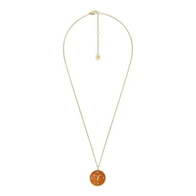 Aries Sutton Zodiac Gold-Tone Stainless Steel Red Carnelian Pendant Necklace Aries Sutton Zodiac Gold-Tone Stainless Steel Red Carnelian Pendant Necklace