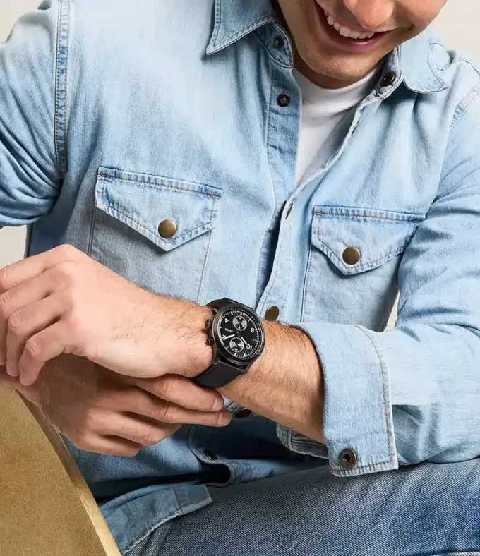 Bennett Multifunction Black Leather Watch Bennett Multifunction Black Leather Watch