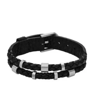 Bronson Leather Essentials Black Leather Strap Bracelet Bronson Leather Essentials Black Leather Strap Bracelet