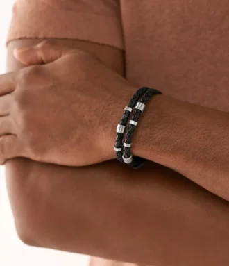 Bronson Leather Essentials Black Leather Strap Bracelet Bronson Leather Essentials Black Leather Strap Bracelet
