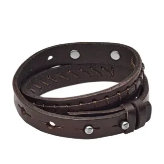 Bronson Vintage Casual Brown Double-Wrap Leather Bracelet Bronson Vintage Casual Brown Double-Wrap Leather Bracelet