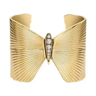 Butterfly Collection Gold-Tone Stainless Steel Cuff Bracelet