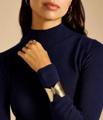 Butterfly Collection Gold-Tone Stainless Steel Cuff Bracelet