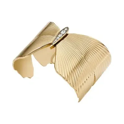 Butterfly Collection Gold-Tone Stainless Steel Cuff Bracelet Butterfly Collection Gold-Tone Stainless Steel Cuff Bracelet