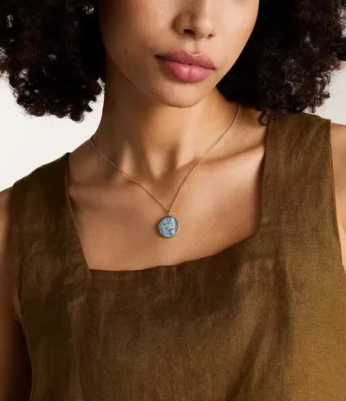 Cancer Sutton Zodiac Gold-Tone Stainless Steel Black Mother-of-Pearl Pendant Necklace Cancer Sutton Zodiac Gold-Tone Stainless Steel Black Mother-of-Pearl Pendant Necklace