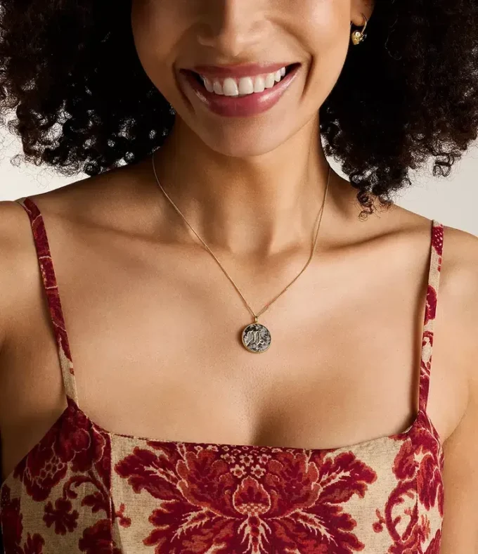 Capricorn Sutton Zodiac Gold-Tone Stainless Steel Gray Hematite Pendant Necklace Capricorn Sutton Zodiac Gold-Tone Stainless Steel Gray Hematite Pendant Necklace