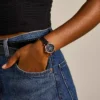 Carlie Mini Three-Hand Black Leather Watch Carlie Mini Three-Hand Black Leather Watch