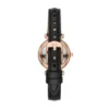 Carlie Mini Three-Hand Black Leather Watch Carlie Mini Three-Hand Black Leather Watch