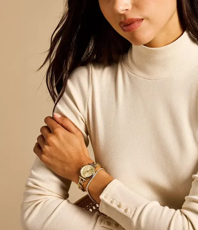 Carlie Three-Hand Gold-Tone Stainless Steel Watch and Bracelet Set Carlie Three-Hand Gold-Tone Stainless Steel Watch and Bracelet Set