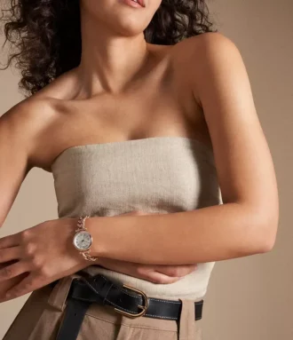 Carlie Three-Hand Rose Gold-Tone Stainless Steel Watch
