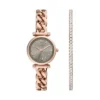 Carlie Three-Hand Rose Gold-Tone Stainless Steel Watch and Bracelet Set Carlie Three-Hand Rose Gold-Tone Stainless Steel Watch and Bracelet Set