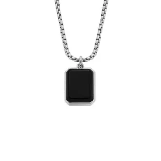 Carraway All Stacked Up Black Agate Pendant Necklace Carraway All Stacked Up Black Agate Pendant Necklace