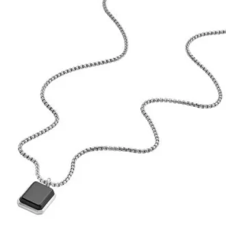 Carraway All Stacked Up Black Agate Pendant Necklace Carraway All Stacked Up Black Agate Pendant Necklace
