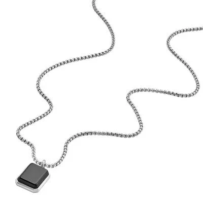 Carraway All Stacked Up Black Agate Pendant Necklace Carraway All Stacked Up Black Agate Pendant Necklace