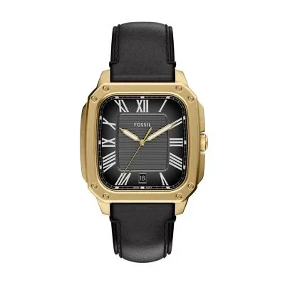Crosby Three-Hand Black Leather Watch Crosby Three-Hand Black Leather Watch