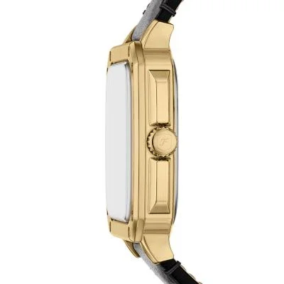 Crosby Three-Hand Black Leather Watch Crosby Three-Hand Black Leather Watch