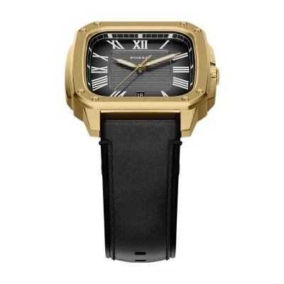 Crosby Three-Hand Black Leather Watch Crosby Three-Hand Black Leather Watch