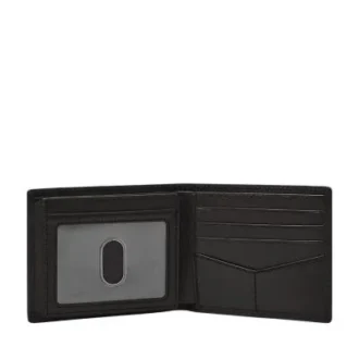 Derrick Leather RFID Bifold with Flip ID Wallet