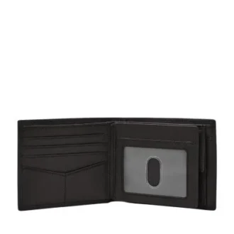 Derrick Leather RFID Large Coin Pocket Bifold Wallet