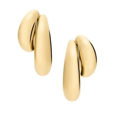 Domed Collection Gold-Tone Stainless Steel Statement Earrings Domed Collection Gold-Tone Stainless Steel Statement Earrings