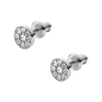 Ellis Disc Silver-Tone Stainless Steel Stud Earrings
