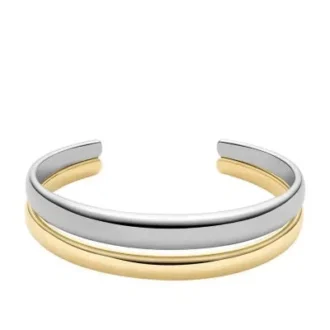 Ellis Domed Collection Two-Tone Stainless Steel Cuff Bracelet