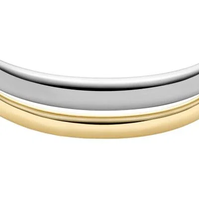 Ellis Domed Collection Two-Tone Stainless Steel Cuff Bracelet Ellis Domed Collection Two-Tone Stainless Steel Cuff Bracelet