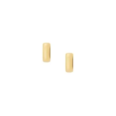 Ellis Domed Collection Two-Tone Stainless Steel Hoop Earrings Ellis Domed Collection Two-Tone Stainless Steel Hoop Earrings