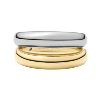 Ellis Domed Collection Two-Tone Stainless Steel Stack Ring