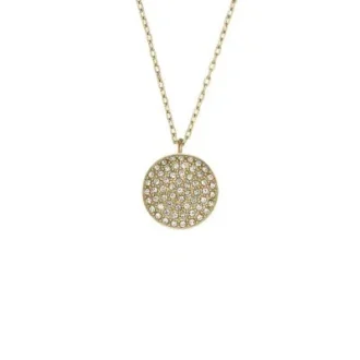 Ellis Glitz Disc Gold-Tone Stainless Steel Chain Necklace