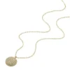 Ellis Glitz Disc Gold-Tone Stainless Steel Chain Necklace Ellis Glitz Disc Gold-Tone Stainless Steel Chain Necklace