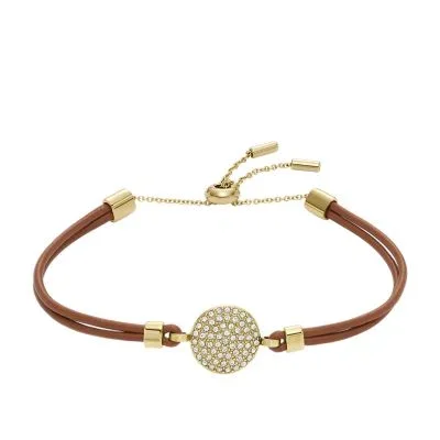 Ellis Glitz Disc Medium Brown Leather Components Bracelet Ellis Glitz Disc Medium Brown Leather Components Bracelet