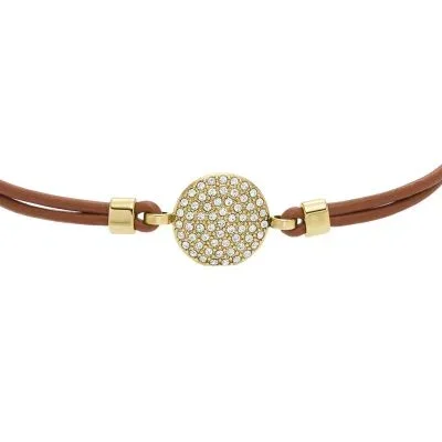Ellis Glitz Disc Medium Brown Leather Components Bracelet Ellis Glitz Disc Medium Brown Leather Components Bracelet