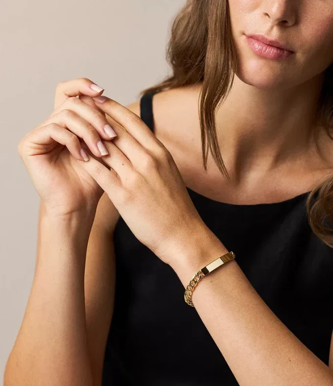 Ellis Gold-Tone Stainless Steel ID Bracelet Ellis Gold-Tone Stainless Steel ID Bracelet
