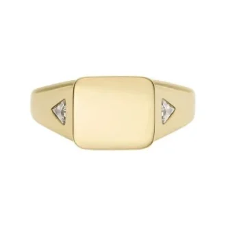 Ellis Gold-Tone Stainless Steel Signet Ring