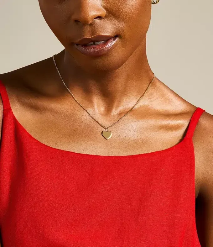 Ellis Heart Gold-Tone Stainless Steel Necklace Ellis Heart Gold-Tone Stainless Steel Necklace