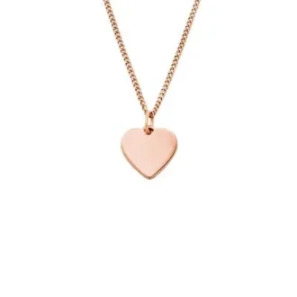 Ellis Heart Rose Gold-Tone Stainless Steel Necklace