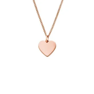Ellis Heart Rose Gold-Tone Stainless Steel Necklace Ellis Heart Rose Gold-Tone Stainless Steel Necklace